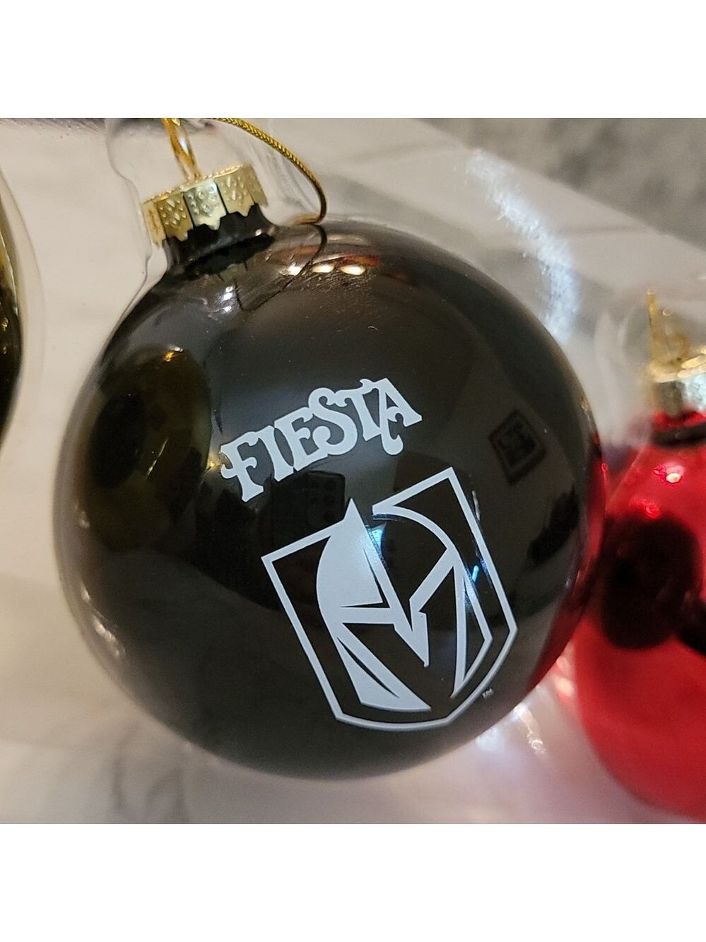 Brand new Las Vegas golden Knights glass ball Christmas tree ornaments - Picture 3 of 3